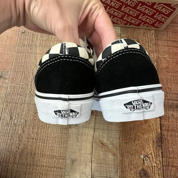 Vans Old Skool Primary Check Black/White Sneakers Size 4.0 Women’s Slip-On Class - Picture 7 of 12